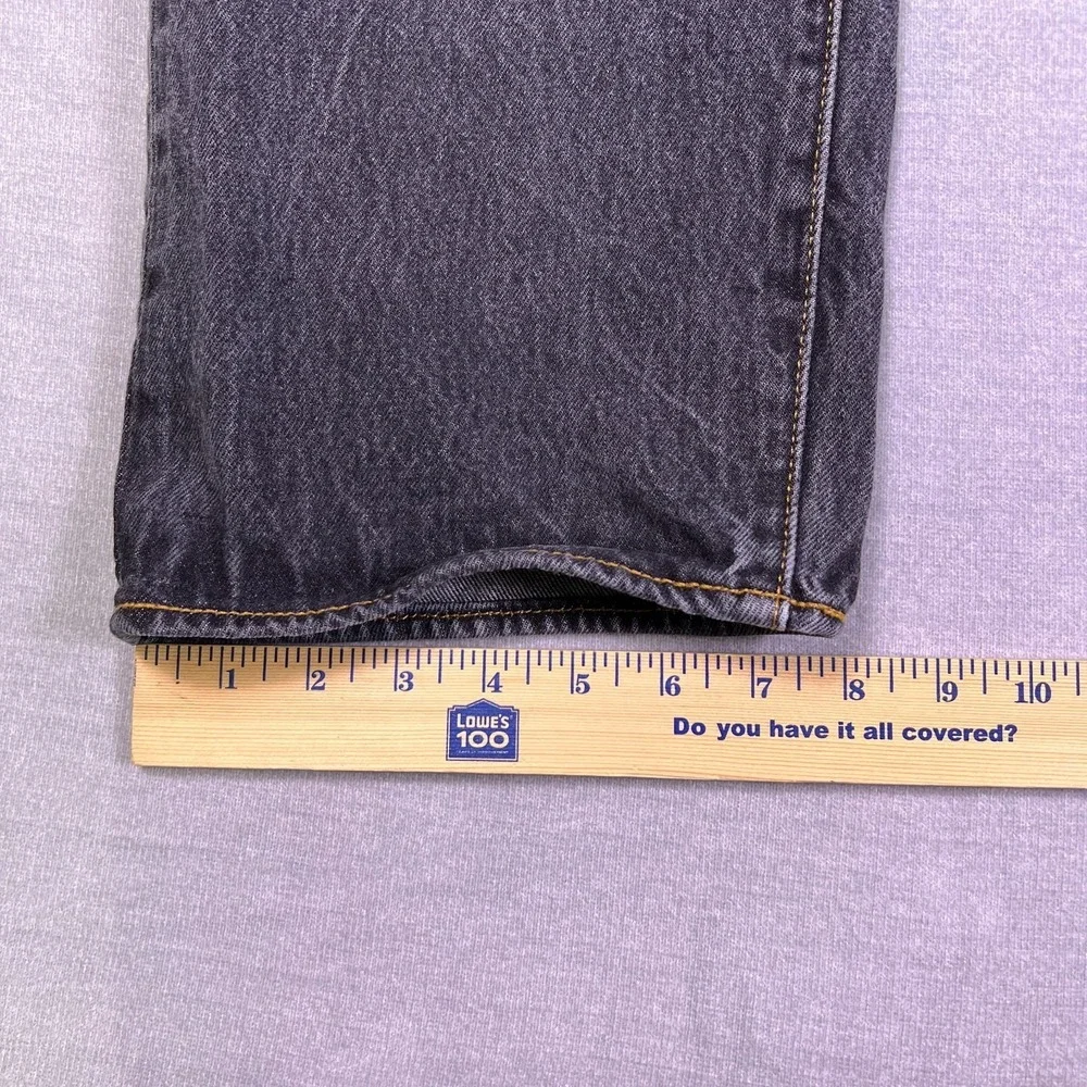 Levi's 501 Mens Black Denim Button Fly Outdoor Straight Leg Jeans Size 38x30
